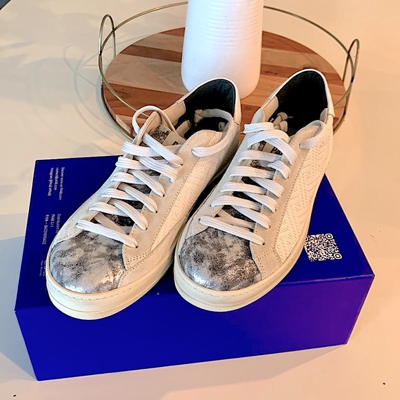 P448 Shoes - NEW—-P448 sneakers-cream/silver/grey-size 38/size 8